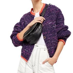 NWT Free People Walk on by chunky knit cardigan